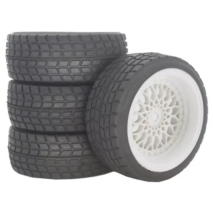 Pneus en caoutchouc de course rallye RS 1/10 + roues hexagonales de 12mm pour HPI KYOSHO Tamiya XV01
