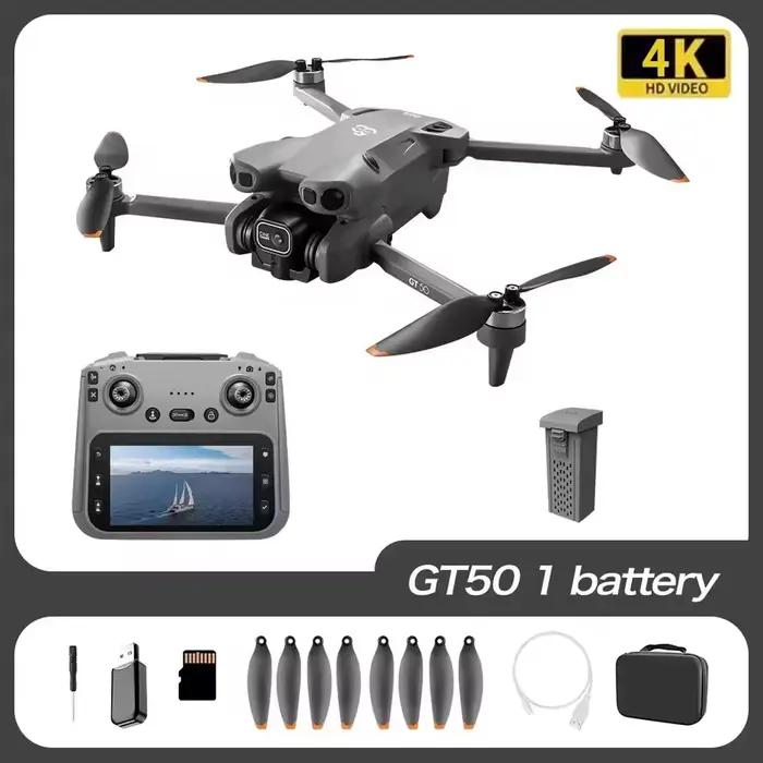 Drone GT50 Original 2026 avec double caméra HD 8K, écran photo intégré, moteurs RC sans balais, évit