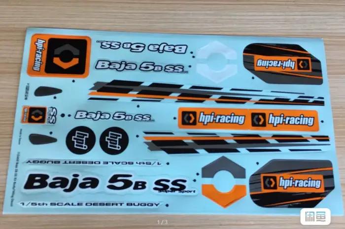 Aile arrière en plastique pour voiture de course HPI 1/5 RC, avec autocollant, pour hpi km rofun 1/5