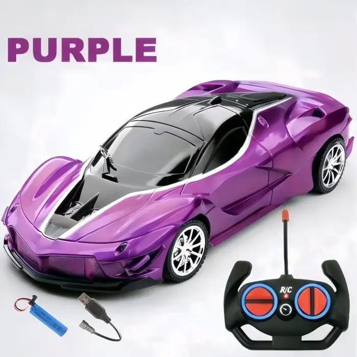 Voiture de sport RC haute vitesse 1:20 avec lumières LED, voiture de course télécommandée, batterie