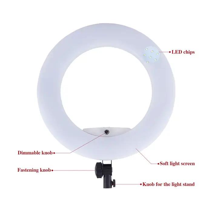 Yidoblo-Anneau lumineux LED 18 pouces avec trépied 96W, lampe professionnelle pour studio photo, vid