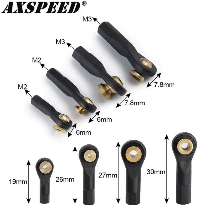 AXSPEED 10 pièces en plastique M2 M3 embout de tige rotule 19/26/27/30mm pour 1/10 RC voiture sur ch