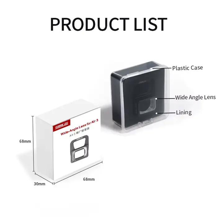Filtres d'objectif grand angle pour caméra de drone DJI Air 3 – Accessoires de vol pour une portée d
