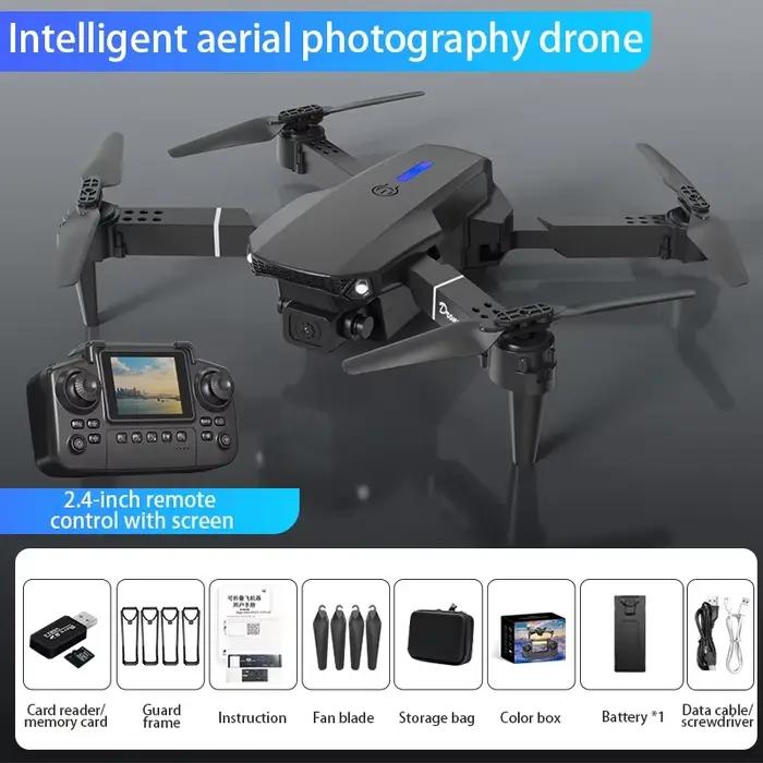 Drone E99 Pro avec caméra HD 8K, quadrirotor télécommandé, avion à quatre axes, maintien d'altitude,