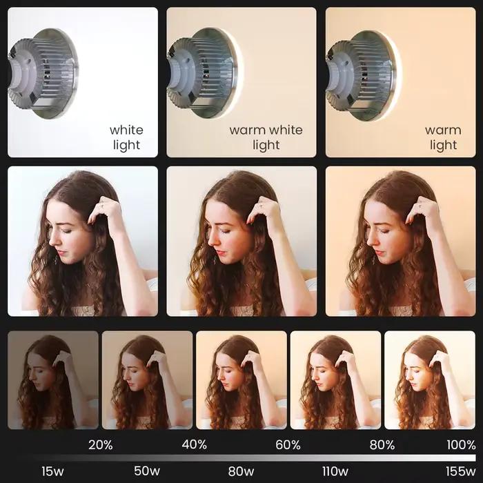 Inda-Éclairage de photographie LED, ampoule avec support à bras long, télécommande pour diffusion en