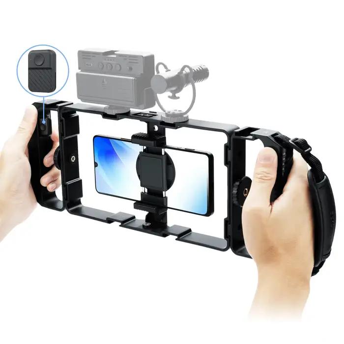 JJC – Kit de plate-forme vidéo universelle pour Smartphone, avec télécommande, poignée, Cage de Film