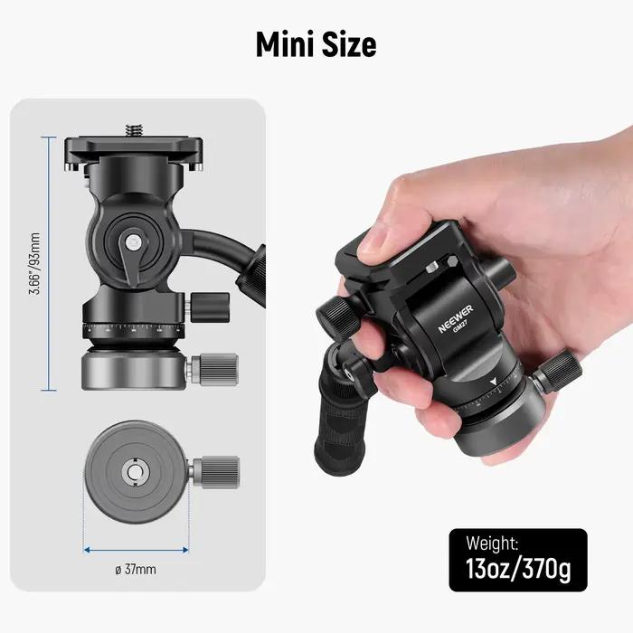 NEEWER trépied tête fluide tête inclinable panoramique en métal avec plaque Arca QR poignée télescop