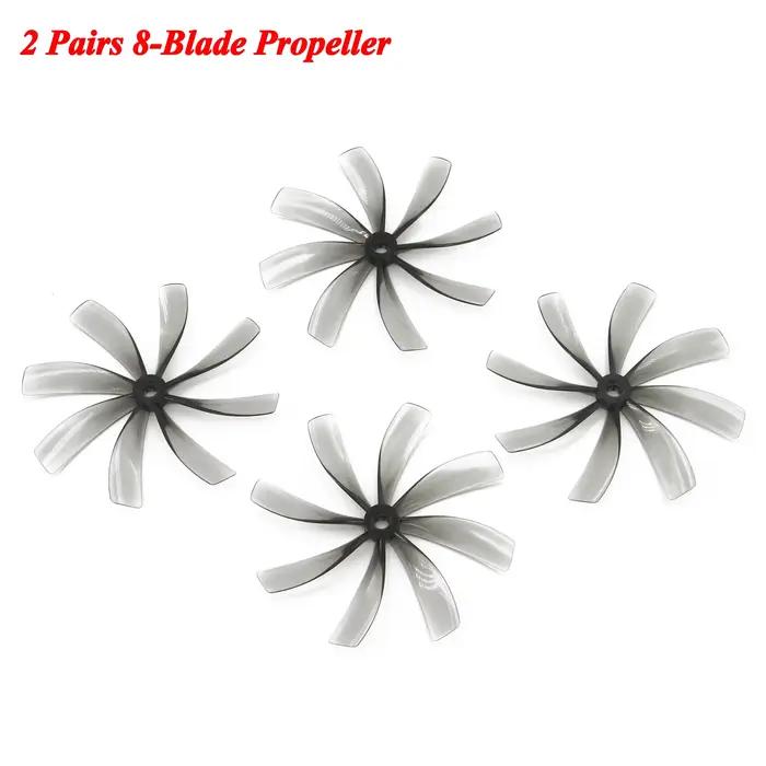 NEEBRC-Lot d'hélices à 8 lames pour importateur de course FPV, 2 paires de pièces de jouets, 89mm, 8