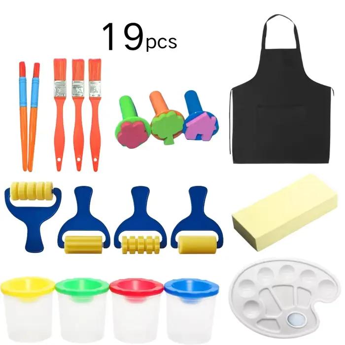 Ensemble complet de peinture artistique de 19 pièces - Kit d'art créatif tout-en-un pour les débutan