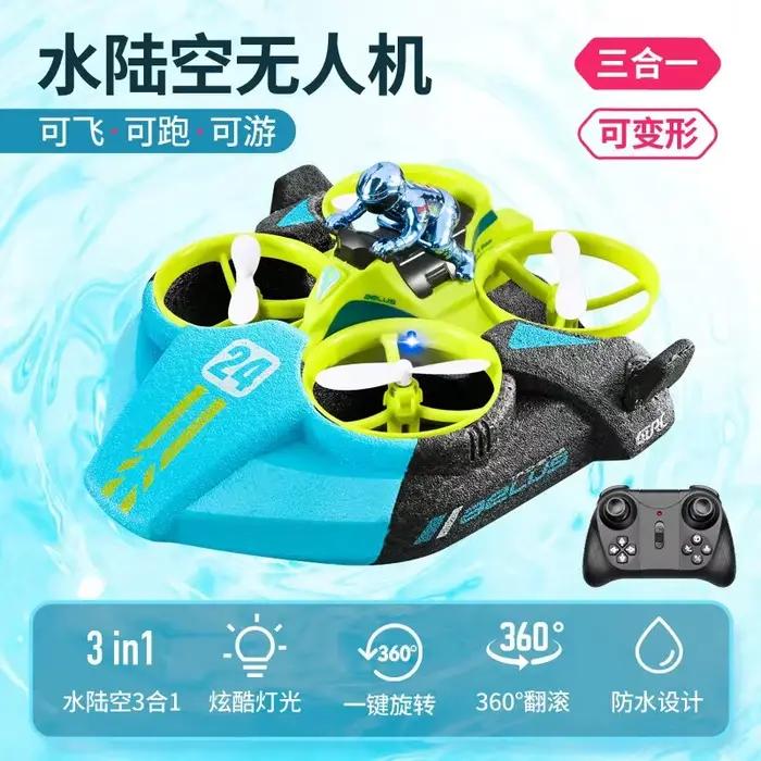 RC Mini Drone maintien d'altitude Mode sans tête 3 en 1 mer terre vol aérien 2.4G 6 axes quadrirotor