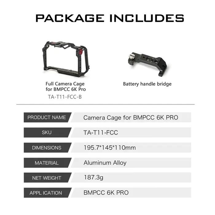 TILTA TA-T11-FCC pour BMPCC 6K PRO/NipFull Caméra jos Dslr Rig Kit pour BMD BMPCC 6K Pro