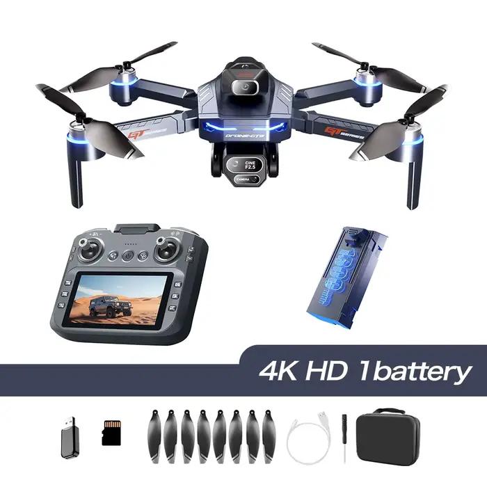 Drone intelligent à évitement d'obstacles avec écran, double caméra 8K ESC, grand écran, positionnem