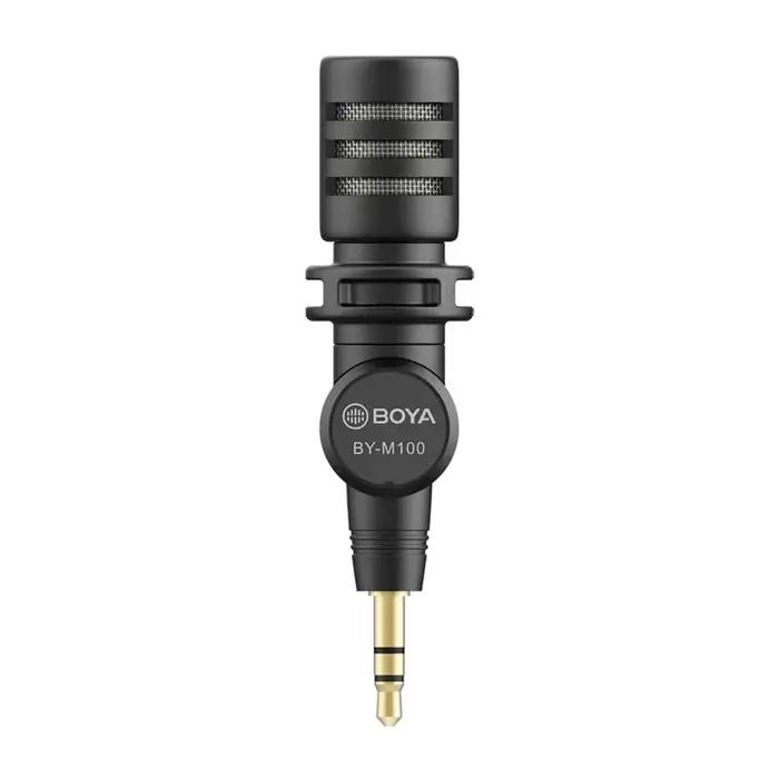 BOYA – Microphone Miniature enfichable BY-M100 3.5mm TRS, pour appareil photo reflex numérique Nikon