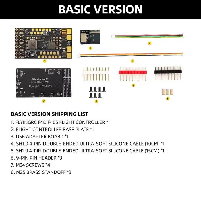 Contrôleur de vol FlyingRC F4WSE Pro F405 pour ailes fixes, analogique/numérique, VTX, firmware Ardu
