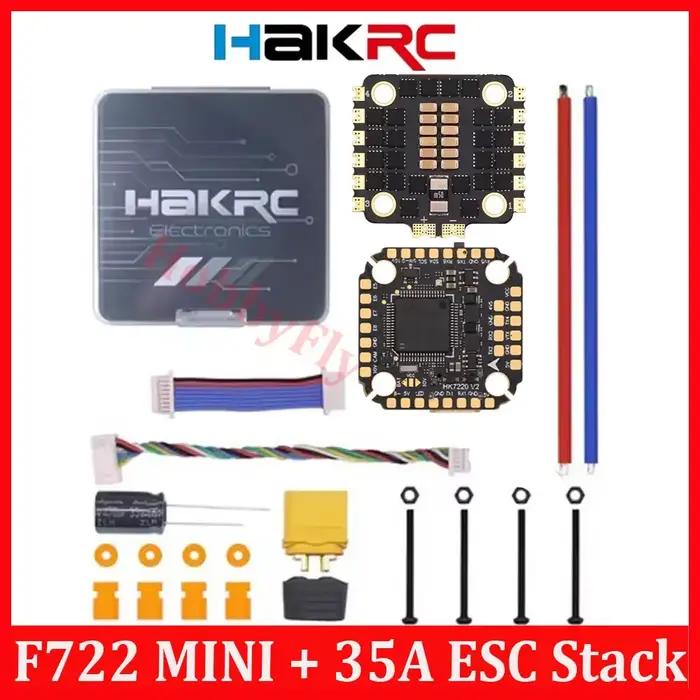 HAKRC F722 V2 mini pile F722 Mini contrôleur de vol double BEC avec 35/40/60/65A 4in1 ESC DShot150/3