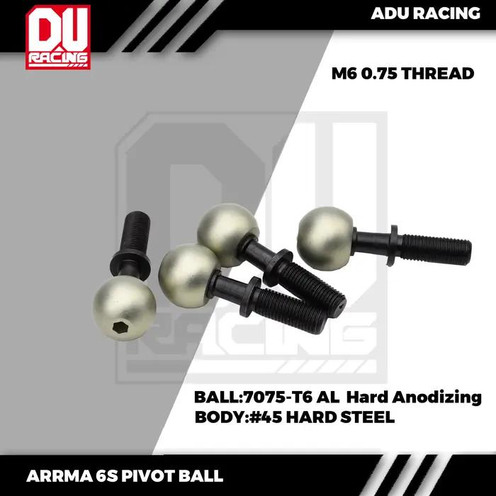 ADU RACING Boule pivotante légère en acier + aluminium 7075 pour voitures ARRMA 6S ARA330657