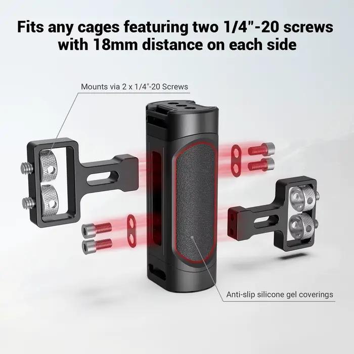 SmallRig – Mini caméra DSLR 1/4, poignée latérale avec deux vis de 2916 à 20 pouces, pour appareil p