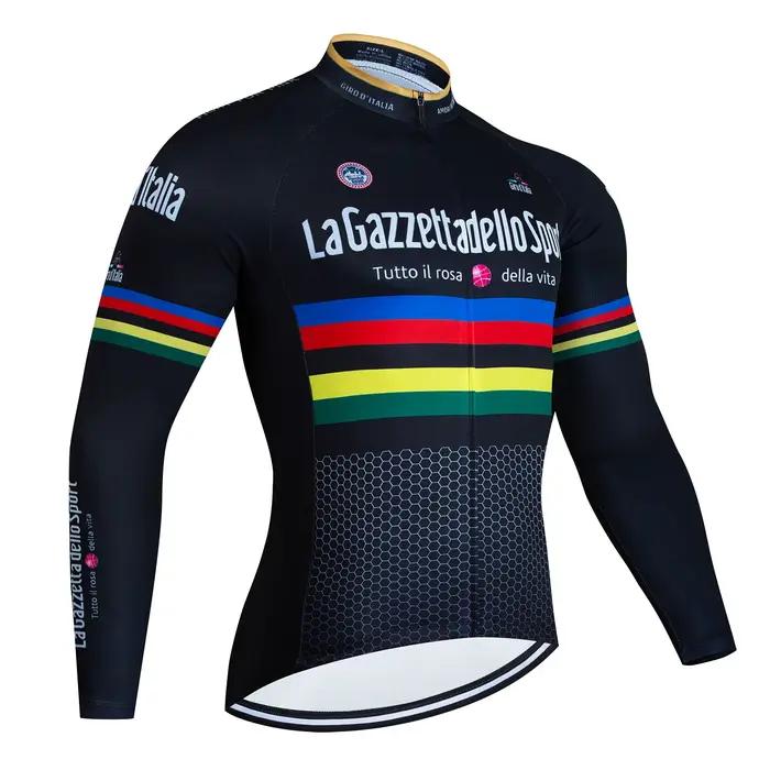 Maillots de cyclisme noirs pour hommes, chemises à manches longues, vêtements de vélo vtt, tenue d'é