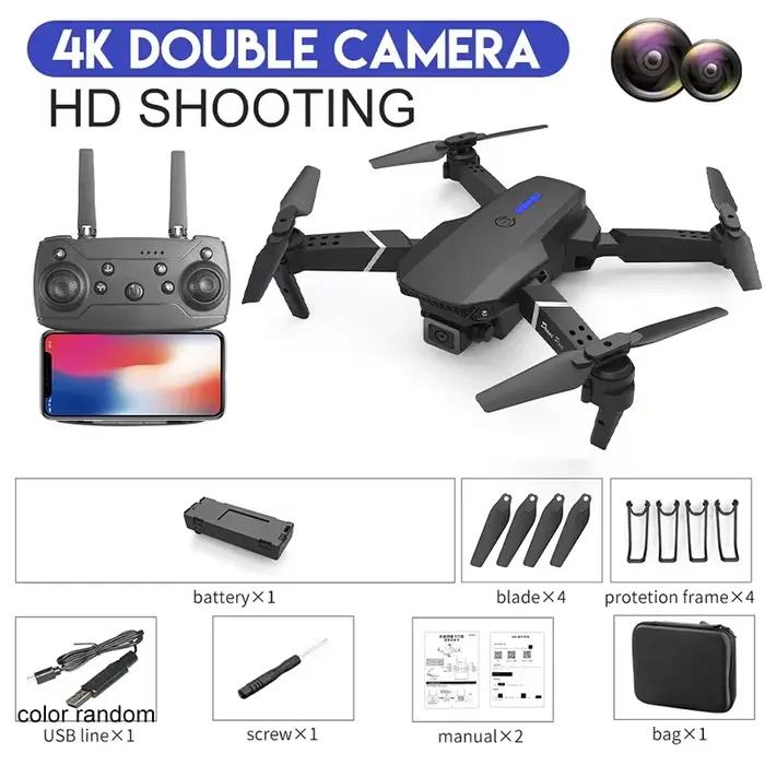 Drone professionnel grand Angle 2024 E88Pro RC 4K, avec caméra HD 1080P, hélicoptère pliable, WIFI F