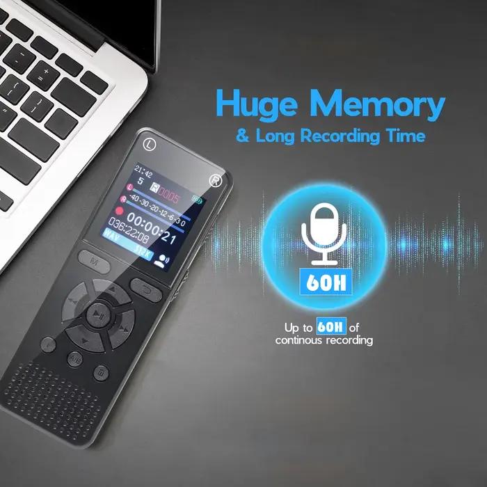 Enregistreur numérique à commande vocale avec lecture, 4552 heures de stockage audio, 1536Kbps, HD s