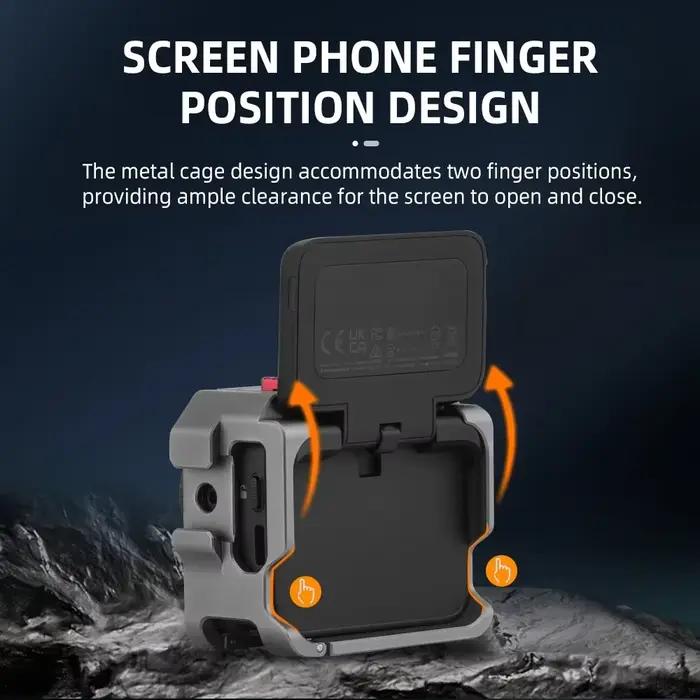 Flymile Cage Métallique pour Insta360 GO3S/GO3, Support de Fixation pour Caméra Sportive, Microphone