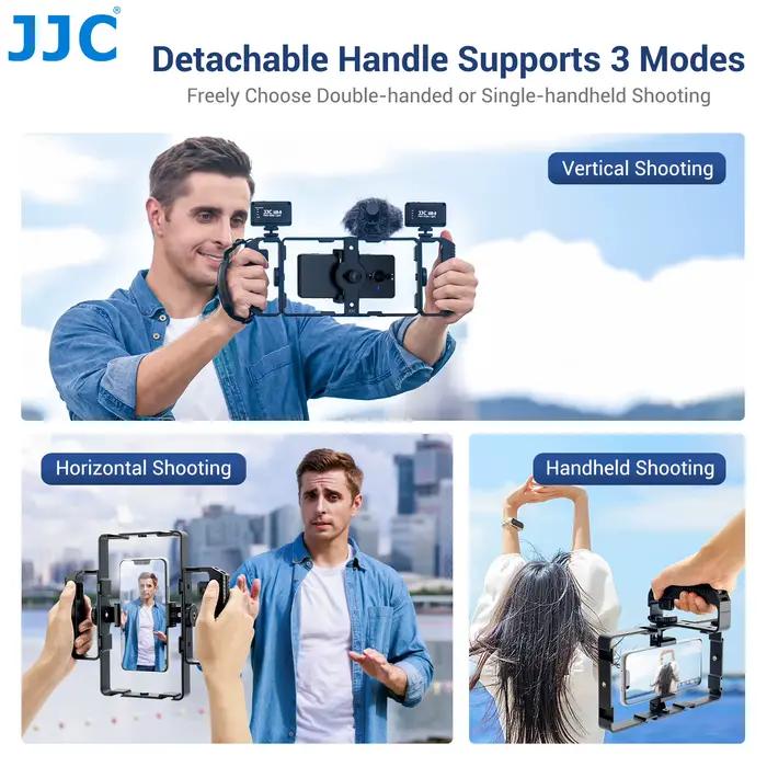 JJC – Kit de plate-forme vidéo universelle pour Smartphone, avec télécommande, poignée, Cage de Film