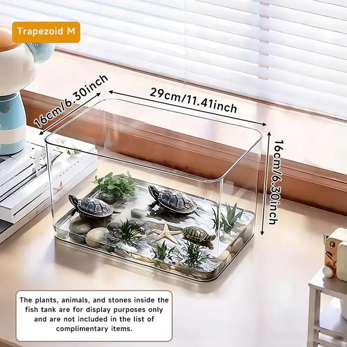Terrarium transparent pour reptiles avec zone de basking pour tortues, crabes ermites, tortues de me