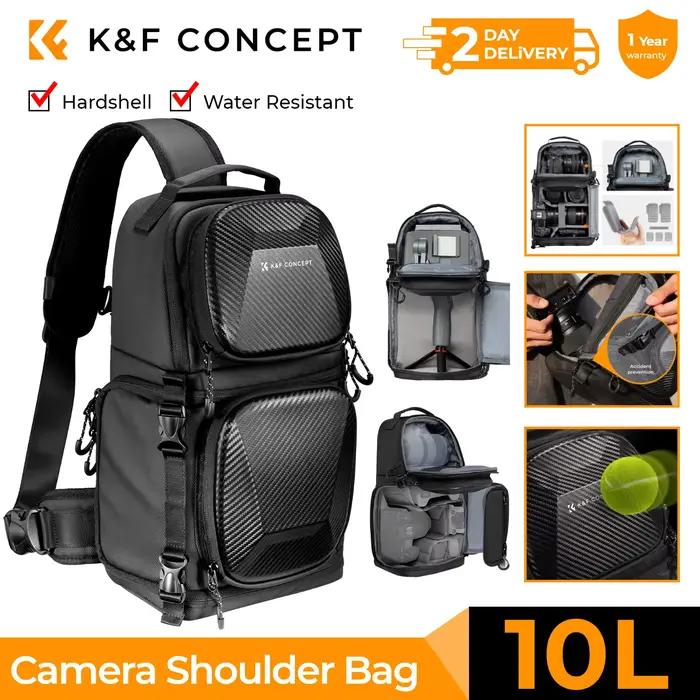 Sac à bandoulière pour appareil photo K&F CONCEPT 10L, sac à dos rigide pour photographes, sac à ban
