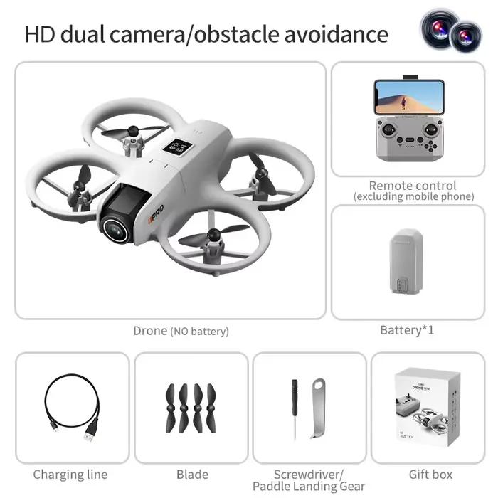 Mini drone i1PRO avec 180 ° Caméra électrique réglable 4K HD, WiFi, flux de lumière LED, Drone Rc