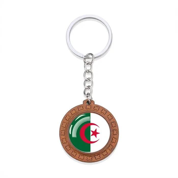 Porte-clés drapeau algérie, breloques en verre et cristal, pendentif, Souvenir patriot, cadeaux pour
