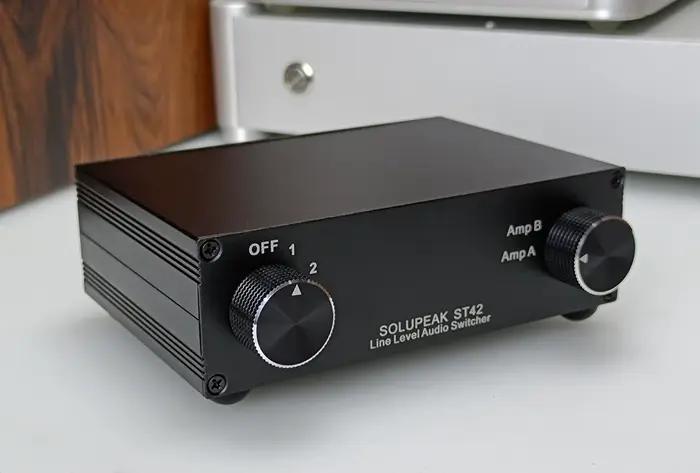 Sélecteur de commutateur Audio RCA 4 voies Premium, Source stéréo, boîtier de commutation d'entrée d