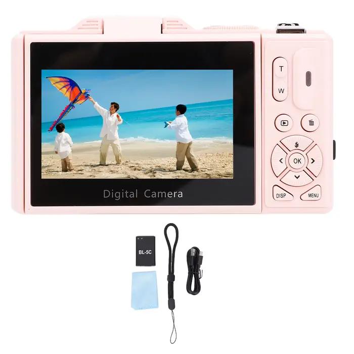 Camara de voyage Vlog compacte, Flash intégré ABS, écran 180 degrés, appareil photo numérique 5K, Zo