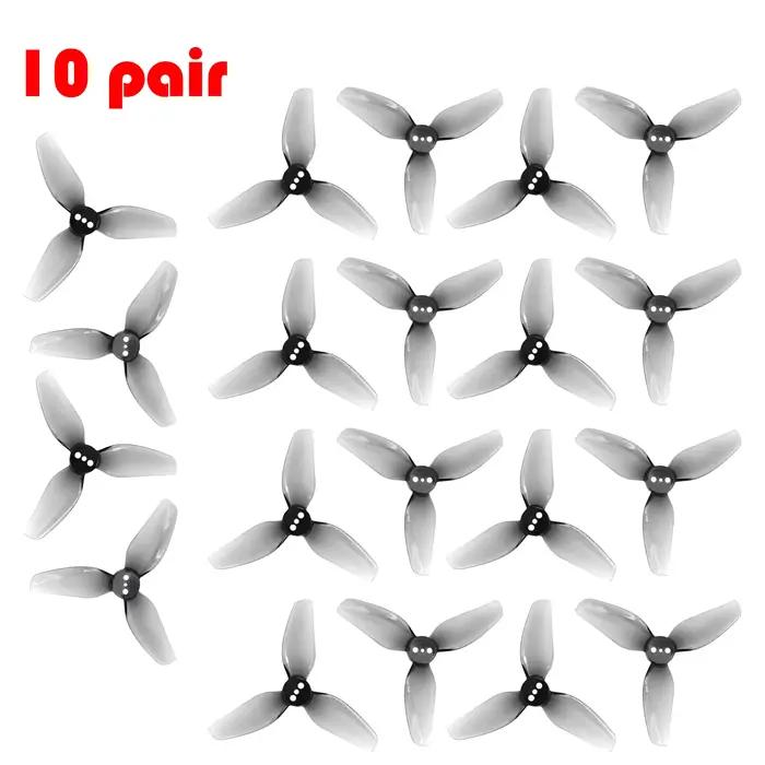 10 paires d'hélices HQProp T2.5x2.1x3 à 3 pales de 2,5 pouces, pales positives et négatives pour dro