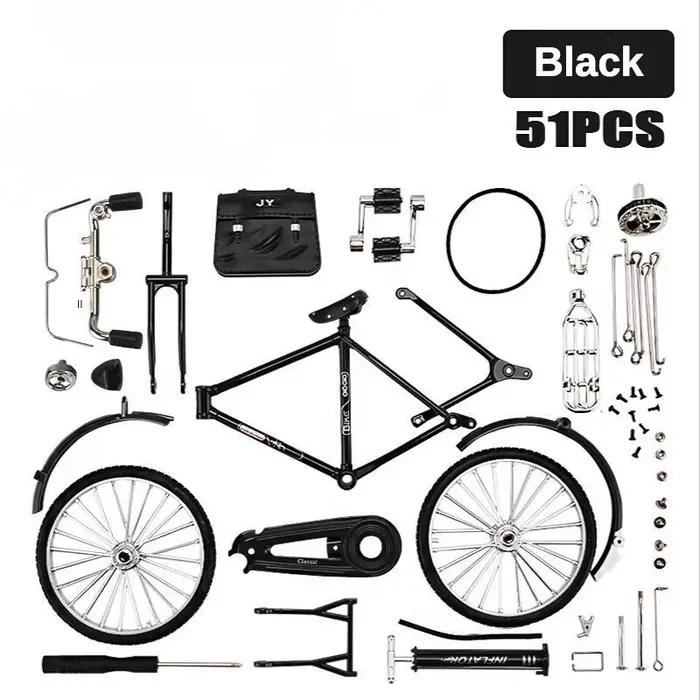 Mini modèle de vélo en alliage bricolage pour enfants, vélo en métal de simulation rétro, assemblage