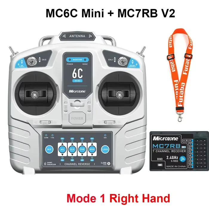 MicroZone MC6C Mini V2 2.4G 6CH contrôleur émetteur avec récepteur système Radio pour avion RC Drone