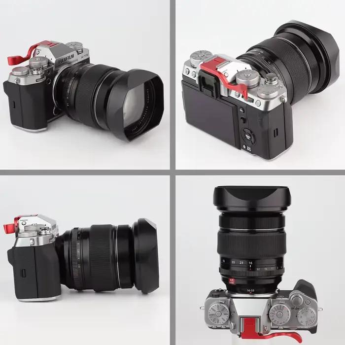 Pare-soleil carré en métal Haoge pour objectif Fujifilm Fuji Fujinon XF 16-55mm F2.8 R LM WR avec ca