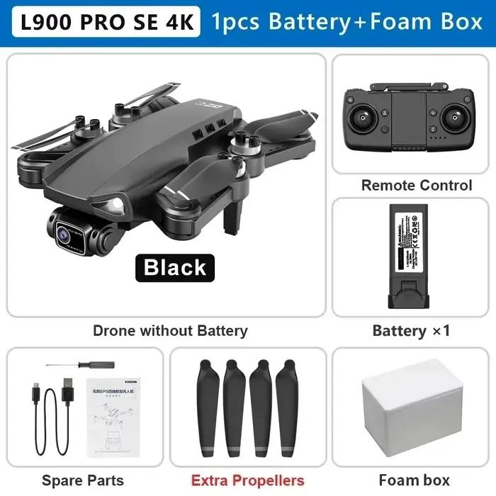 Drone GPS L900 PRO SE avec caméra HD professionnelle 4K, WIFI FPV, moteur brushless, quadricoptère p