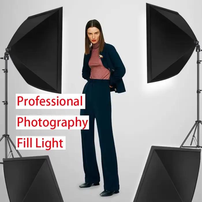 Boîte à lumière pour photographie professionnelle, éclairage 50x70cm, trépied, ampoule photographiqu