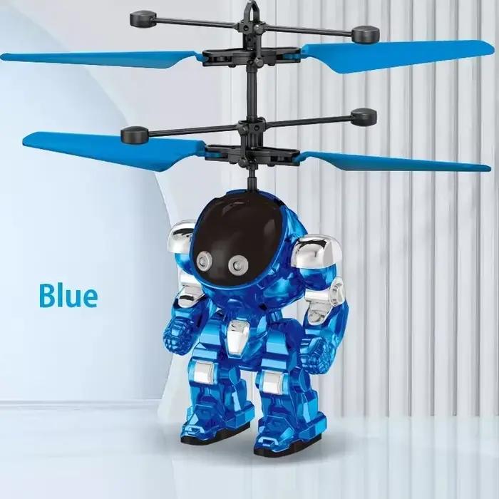 Robot Mech Warrior volant commandé par gestes – Mini drone volant (avec lumières LED), jouet volant