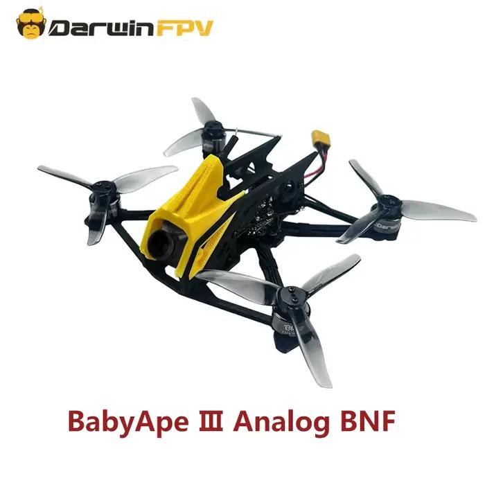 DarwinFPV 2025 NOUVEAU BabyApe Ⅲ Analog BNF Drone FPV Freestyle 3 Pouces Moteur Bling 1104-5000KV F4
