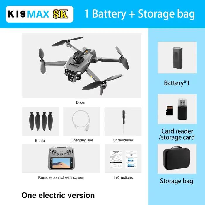 Drone GPS K19 MAX 2026 avec caméra, largage aérien, retour automatique, écran 5G, évitement d'obstac