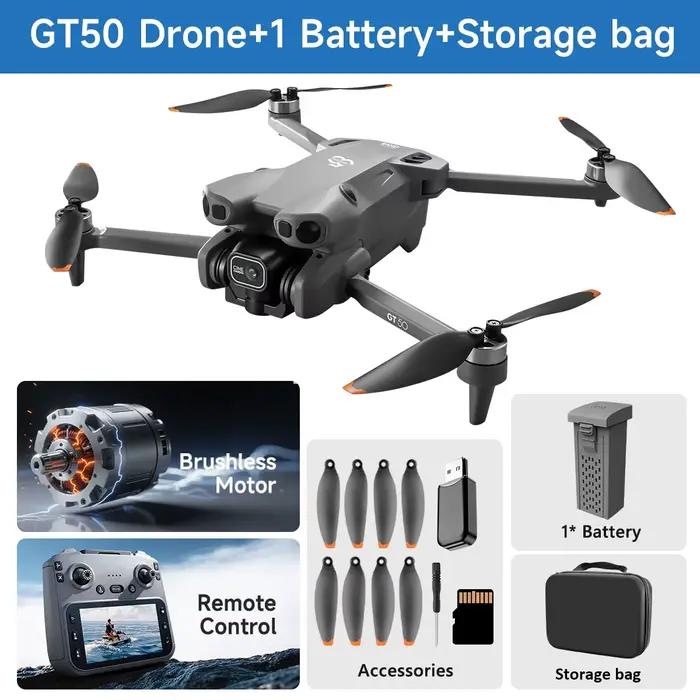 Drone amélioré AXNEN GT50 avec double caméra 8K, évitement d'obstacles, pliable, grand écran, téléco