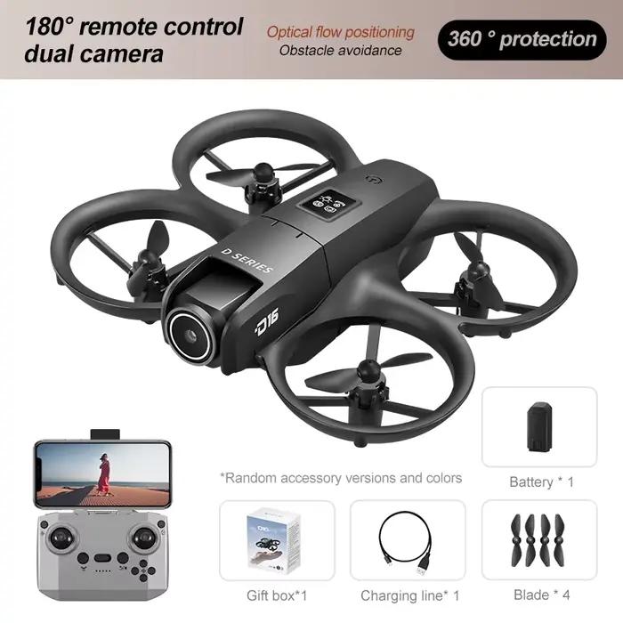 Mini drone D16 8K HD avec double caméra professionnelle 180° ° Positionnement GPS électrique régla
