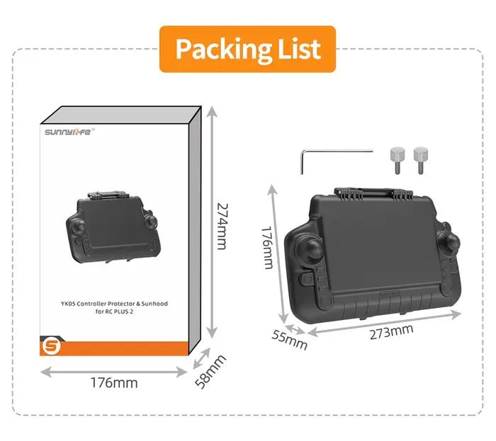 Écran de protection 2-en-1 Light Shield et accessoires de coque – Pour télécommande DJI RC PLUS 2, p