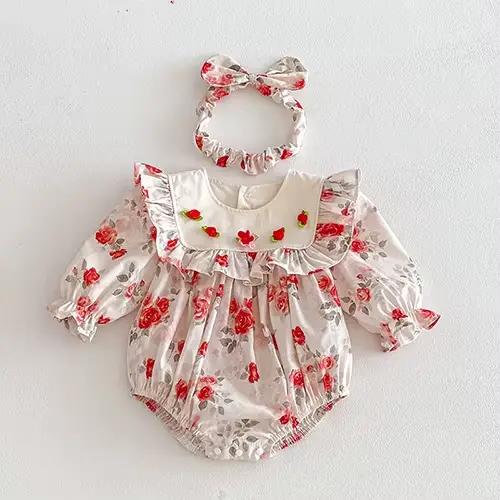 Nouvelle Robe de Printemps 2026 pour Filles, Robe de Princesse à Manches Longues en Coton Imprimé po