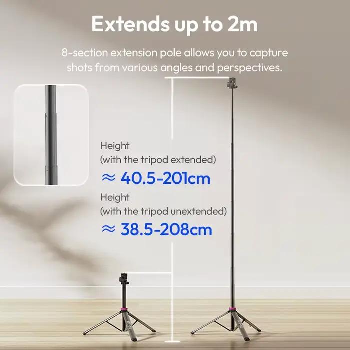 Ulanzi MT-89 2M Extensible Trépied Lumière Stand w 1/4 en effet Plaque de Dégagement Rapide Cold Sho