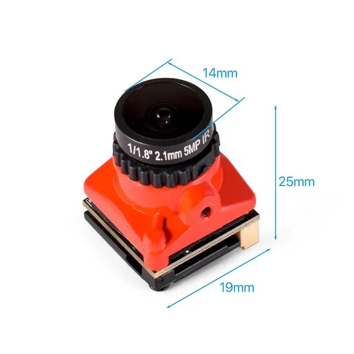 Caméra FPV 1800TVL 5MP 2.1mm 1/8 pouces, capteur starlight pour importateur de course RC FPV