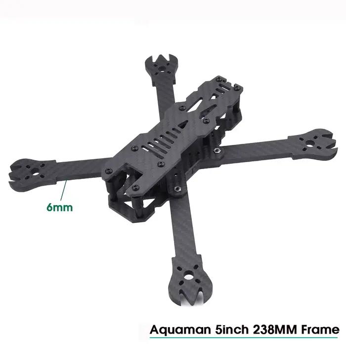 Cadre de quadrirotor Aquaman 5 pouces 238MM T6, bras de 6mm, Mini Drone, Kit de cadre de caméra en F