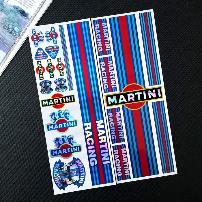 Autocollants moto laser arc-en-ciel Martini Racing pour scooter, voiture, carrosserie, réservoir de