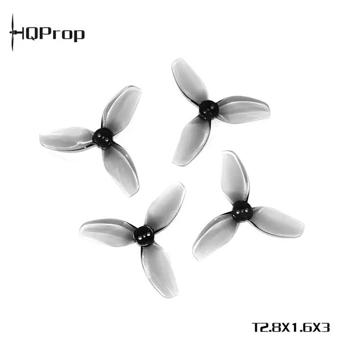2 paires d'hélices HQProp T2.8X1.6X3 (2 CW + 2 CCW) à 3 pales, spéciales pour le drone soccer